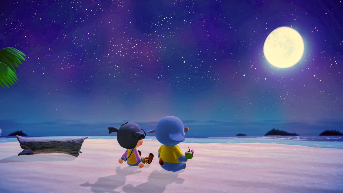 chancegoo's tweet photo. 今夜の  あつ森  🏝️ハピパラ
ヒュージくんと
ひと足早いお月見です🎑 https://t.co/Gmvvy2CpQI