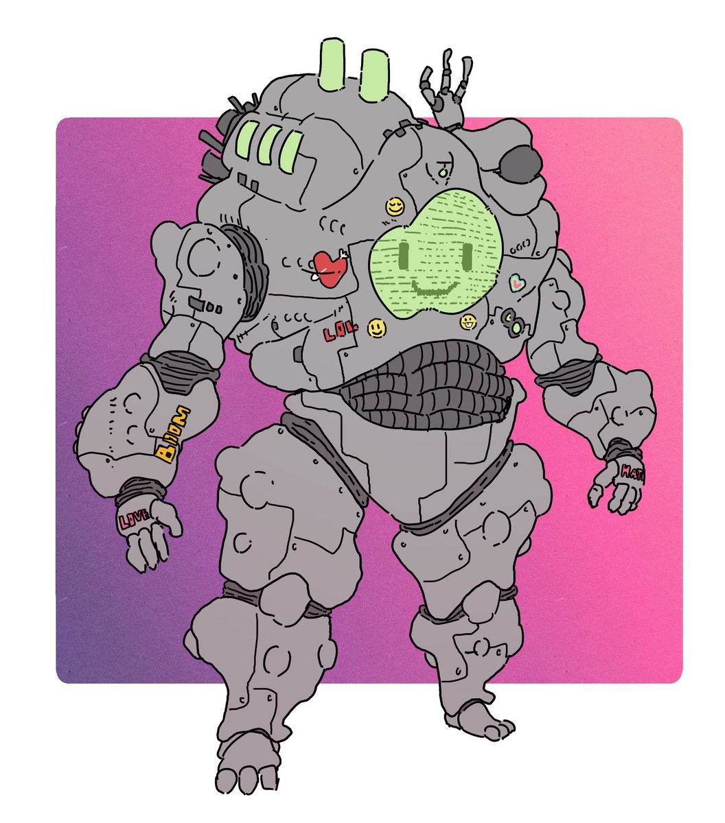 Aneoope's tweet photo. beep boop, happy robot with cool stickers ! 
#art #robot https://t.co/nCX5IPtmhM