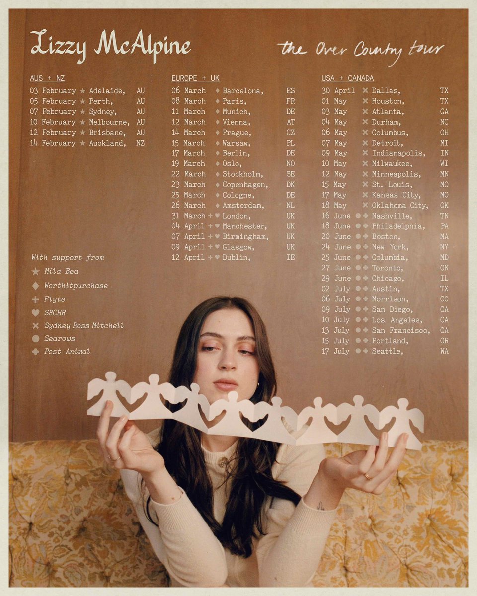 PopCrave's tweet photo. Lizzy McAlpine has announced ‘The Over Country Tour’ kicking off in Australia February 3rd.

Pre-sale: https://t.co/ltvDyfatDa https://t.co/bEf4KWrNnx