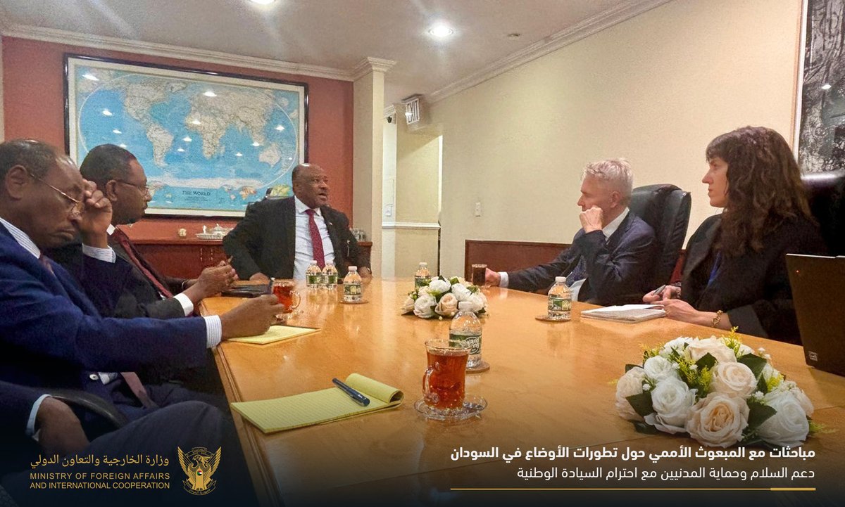 Mohieldinsal's tweet photo. في مقر بعثتنا بنيويورك، عقدتُ اجتماعاً مع المبعوث الأممي بيكا هافيستو حول مستجدات الأوضاع الإنسانية والسياسية. شددنا على حرص السودان على السلام، وأهمية اضطلاع الأمم المتحدة بدور مساند ومتوازن مع الالتزام التام بحماية المدنيين واحترام السيادة الوطنية. 🇸🇩🇺🇳 https://t.co/LoAmv4s2eT