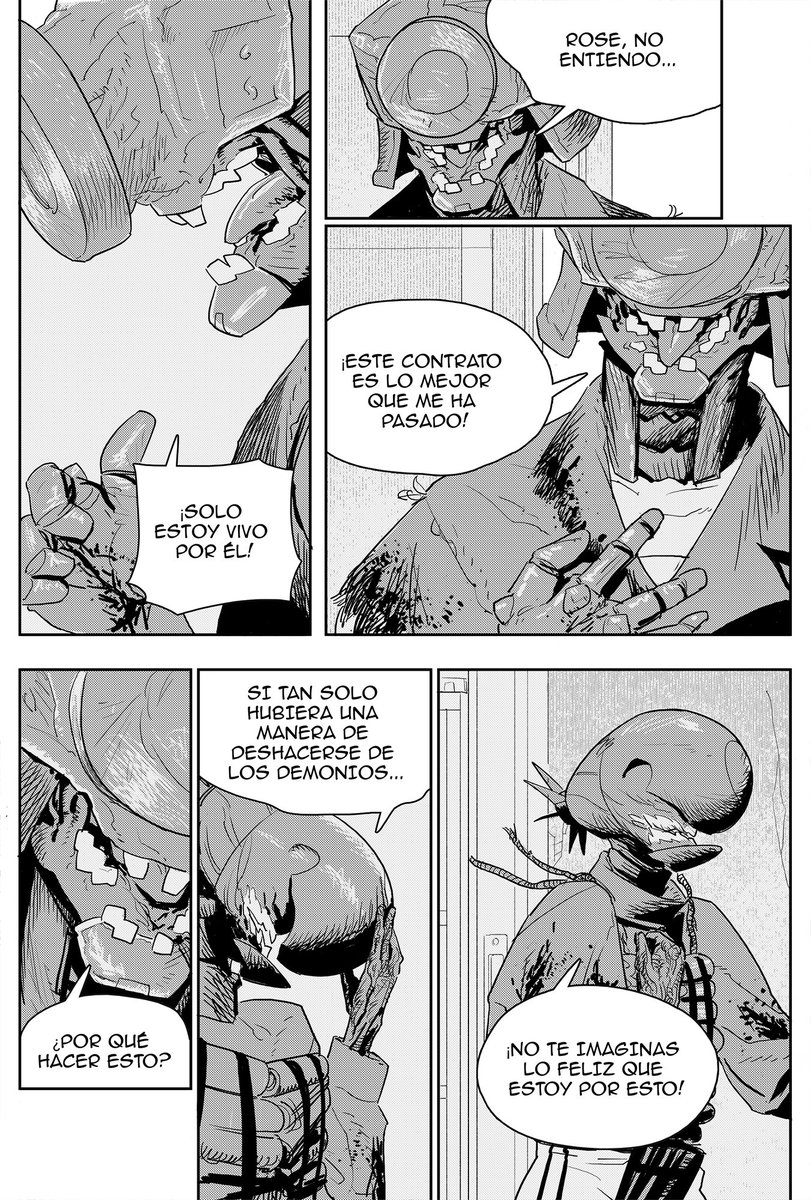 TeoZian's tweet photo. The rose girl. Chapter 8. Canon-compliant Chainsaw man spin-off Fan Manga. Reze returns to USSR during Part Two. Spanish version 🇪🇸 (1/7)  

Thank you @Jikan_000 for translation and lettering! 

#csm #reze #TheRoseGirl https://t.co/FgtmayINY1