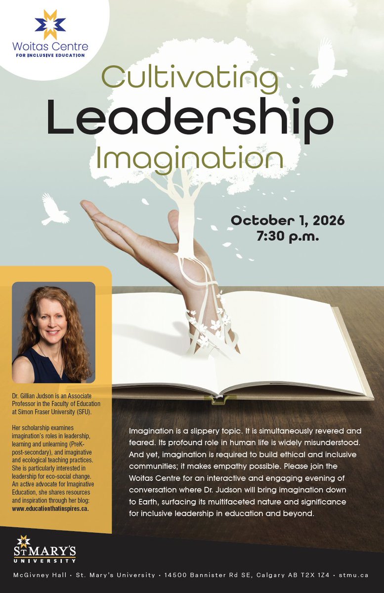perfinker's tweet photo. In Calgary next week? 
I'm coming to the Woitas Centre for Inclusive Education at St. Mary's University. Public talk Oct 1 @ 7:30 PM! (scan to register) See you there? https://t.co/5O8opyPyUa