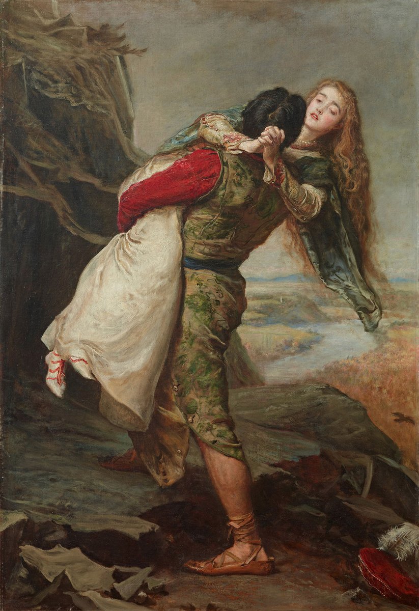 wikivictorian's tweet photo. The Crown of Love, by English painter John Everett Millais (1875). In private collection. https://t.co/2zAynrlbcW