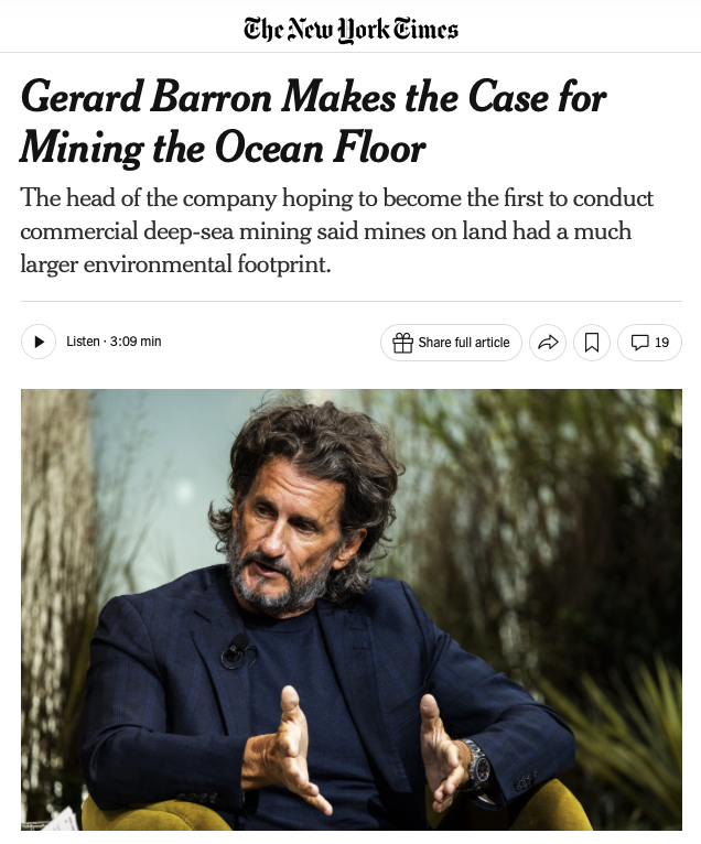 FutureJurvetson's tweet photo. NYT today: "The head of the company hoping to become the first to mine the ocean floor commercially said on Wednesday that the environmental side effects of scouring the seabed for critical metals were a fraction of those from mining on land."

a tiny fraction... see chart below https://t.co/HqJxVenD6Y