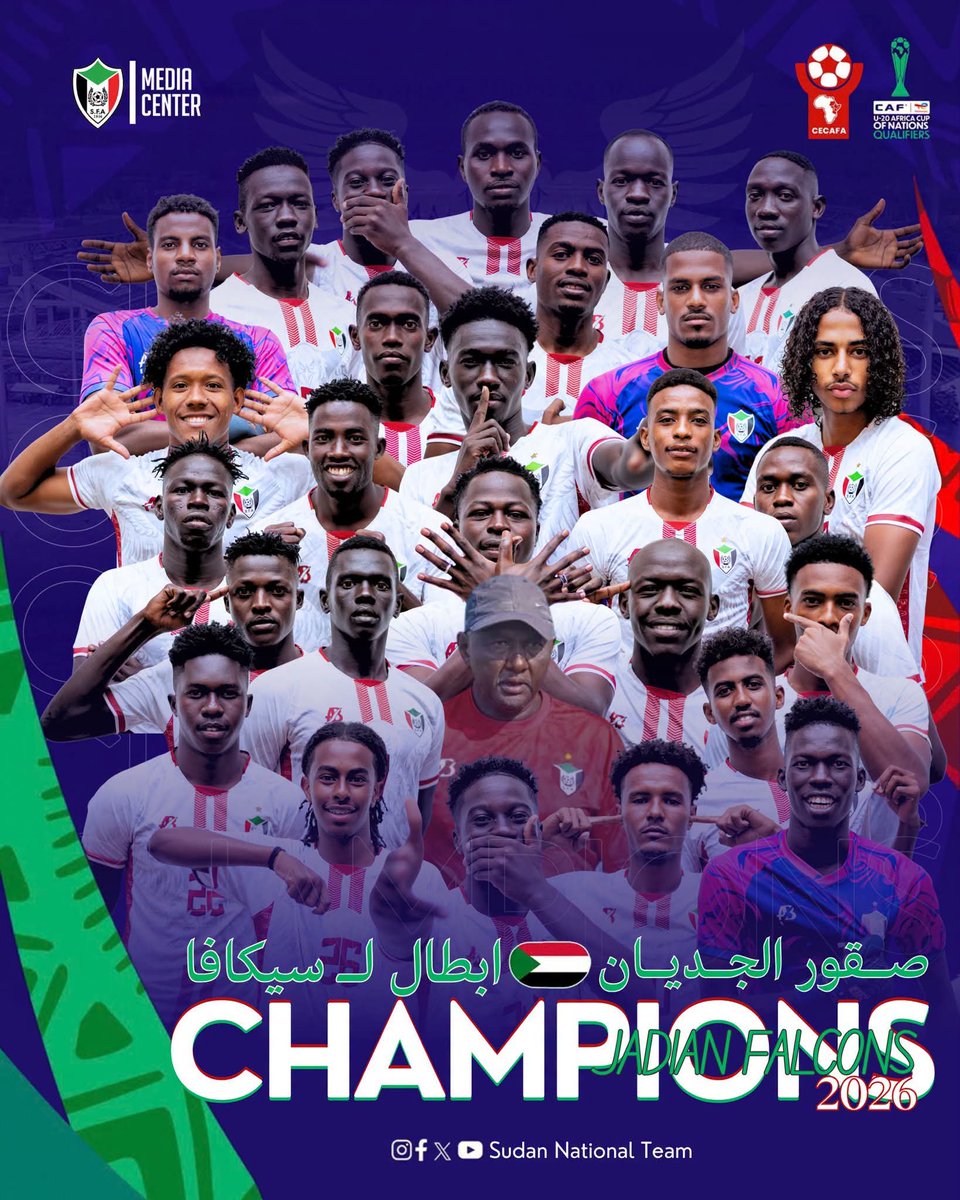 atafmohamed3's tweet photo. منتخب السودان يتوج ببطولة سيكافا U20 بعد فوزه على تنزانيا بركلات الترجيح.
ألف مبروك
🦅🇸🇩 https://t.co/tqtWOTsR7e