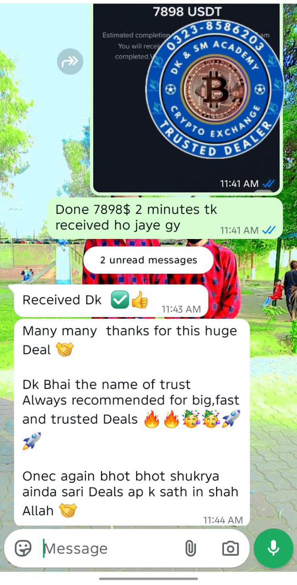 dksmacademy786's tweet photo. Alhamdulillah ❤️ 7,898 USDT deal successfully completed. 🤝
After receiving the payment, USDT was sent successfully. The client’s feedback made me genuinely happy. ❤️
“DK Bhai, the name of trust. Always recommended for big, fast and trusted deals.” 🔥
#USDT #Crypto https://t.co/p0oc6FDwyv