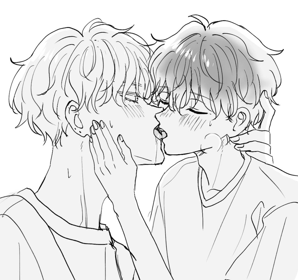 amk0525sub's tweet photo. 【BL】練習絵 #好きムリ https://t.co/qOaWVOCV0g