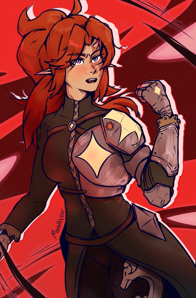 moolayen's tweet photo. "Constani's Power"
Oc Constani by DeoraIsStarbound
Illustration by me

Last minute into the midnight hours artwork I made for Deora for #artfight
Nearly didn't make in time for the end 😅 

#characterillustration #krita #kritaart #redtheme https://t.co/WCtyKoEVta