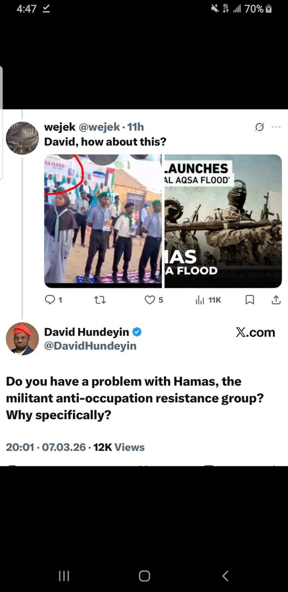 mindaffairss's tweet photo. The average Nigerian Pan Africanist might be a terrorist but we might not understand. 

See their lord and personal saviour promoting Hamas.

If I see Pan Africanists talk rubbish again ee https://t.co/jzdlGaRTdV