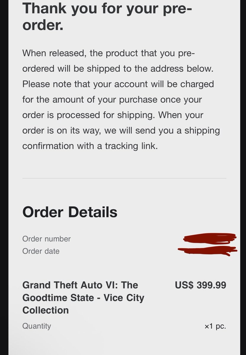 GTASixInfo's tweet photo. GTA 6 collectors edition secured 💪 https://t.co/onS8vcLxpH