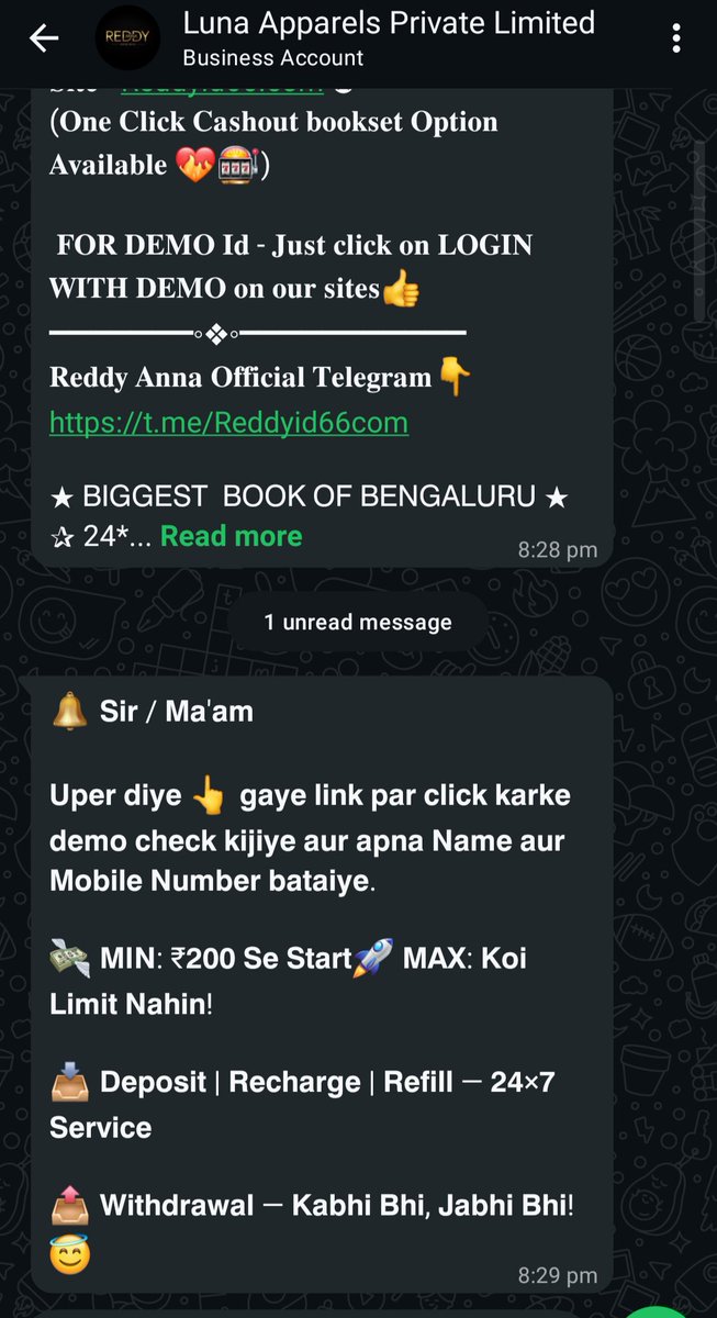 Jaiks65's tweet photo. PROG Act के बाद असली सवाल अब यह है कि offshore betting ecosystem पर जमीन पर कितना असर पड़ा?

24 सितंबर की Economic Times रिपोर्ट में ED के हवाले से सामने आया कि Mahadev Online Book अभी भी ऑपरेशनल है और उसके “huge number of panels” चल रहे हैं। ED के मुताबिक Mahadev और उससे जुड़े नेटवर्क ने पिछले 10 वर्षों में लगभग ₹94,400 करोड़ के alleged proceeds of crime generate किए। जांच एजेंसी के अनुसार इन betting websites को WhatsApp, Telegram और Facebook जैसे प्लेटफॉर्मों के जरिए promote किया गया और हजारों युवाओं को quick money के लालच में आकर्षित किया गया। 

अब Reddy Anna को देखिए।

 एक Instagram promotional video में “REDDY ANNA – Since 2010”, “Certified Educational Platform”, “24HR Mentorship & Support” और “JOIN US TODAY” जैसे संदेश दिखाई देते हैं। वीडियो में WhatsApp के जरिए सीधे संपर्क करने का विकल्प भी मौजूद है। सार्वजनिक रूप से उपलब्ध Reddy Anna-branded platforms cricket betting, sports betting, casino और betting IDs को WhatsApp के जरिए उपलब्ध कराने का प्��चार कर रहे हैं। 

यानी सवाल सिर्फ एक-दो websites को block करने का नहीं है।

अगर कोई betting ecosystem अपना नाम, domain, social-media account, WhatsApp number या promotional page बदलकर फिर से युवाओं तक पहुँच सकता है, तो enforcement की असली effectiveness कैसे मापी जा रही है?

सरकार ने PROG Act के जरिए online money games की offering, advertising, promotion और facilitation पर रोक लगाई है। सरकार यह भी बता चुकी है कि हजारों betting/gambling websites और apps block किए गए हैं। 

फिर भी अगर Mahadev जैसे नेटवर्क के operational panels की बात ED की नई filing में सामने आ रही है ���र Reddy Anna जैसे betting brands की promotional सामग्री सोशल मीडिया पर दिखाई दे रही है, तो यह एक गंभीर enforcement challenge है।

और सबसे बड़ा सवाल भारत के युवाओं को लेकर है।

जब legal/domestic online money gaming पर कड़ा प्रतिबंध लगाया गया है, लेकिन offshore operators social media → WhatsApp/Telegram → betting ID → payment ecosystem के रास्ते भारतीय users तक पहुँचने की कोशिश कर रहे हैं, तो क्या केवल platforms को block करना पर्याप्त है?

Instagram/Facebook पर betting promotion कौन रोक रहा है?
WhatsApp/Telegram पर नए betting IDs कौन monitor कर रहा है?
Influencers और promotional pages पर accountability किसकी है?
Offshore operators के money flow और payment channels की निगरानी कौन कर रहा है?
और सबसे महत्वपूर्ण—अगर एक platform block होता है और दूसरा उसी audience को target करने लगता है, तो इस पूरे offshore ecosystem को dismantle करने की strategy क्या है?

युवाओं को quick money और betting की ओर आकर्षित करने वाला यह digital funnel केवल कानून-व्यवस्था का मुद्दा नहीं है—यह financial risk, addiction, fraud और परिवारों पर पड़ने वाले सामाजिक प्रभाव का भी सवाल है।

PROG Act का उद्देश्य सिर्फ legal RMG को रोकना नहीं था; असली परीक्षा यह है कि illegal और offshore betting भारतीय युवाओं तक कितनी आसानी से पहुँच पा रही है।

सरकार ने हजारों websites block की है���,यह कार्रवाई दर्ज है। लेकिन Mahadev के अभी भी operational होने की ED की बात और Reddy Anna जैसे betting promotions की सोशल मीडिया मौजूदगी यह सवाल जरूर उठाती है:

@MeitY @MIB_India @Cyberdost @metaindia

क्या भारत ने betting को वास्तव में रोका है, या सिर्फ उसका रास्ता बदल दिया है?
