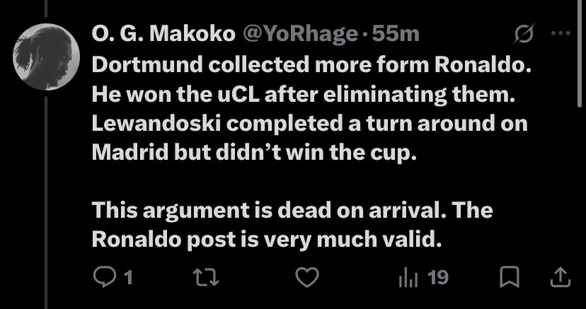 NickeyHexz's tweet photo. @YoRhage You don't know how to use X?😂

You changed your whole Topic 

Why don't you quote that one? 

You were trying to prove a point which is Dortmund collect more from Ronaldo!
So don't act stupid on your page https://t.co/OG92FMeSVU