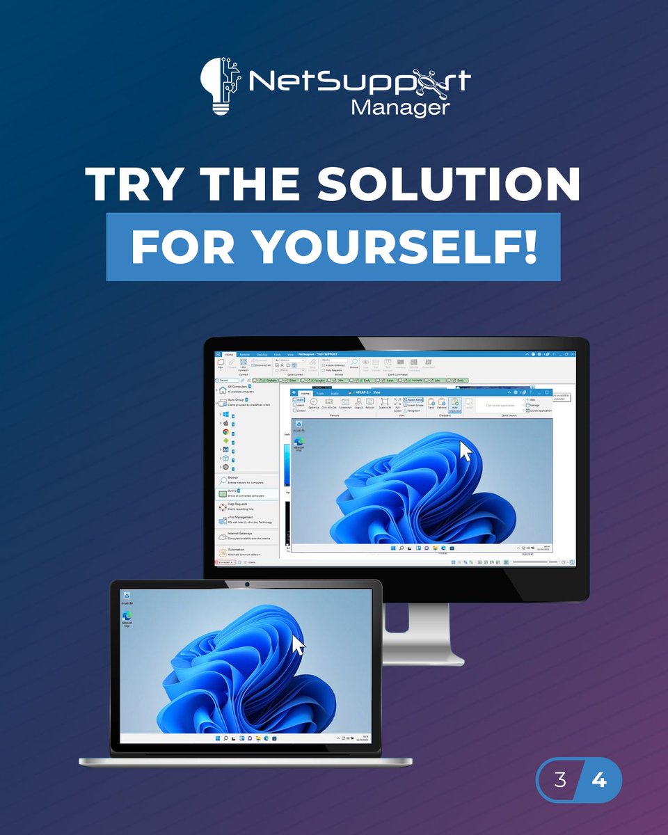 NetSupportNSM's tweet photo. No desk visit required.

With NetSupport Manager, technicians can diagnose and resolve many IT issues remotely, whether the user is down the corridor, on another floor or at another site.

Sometimes the quickest route to a user's desk is not going there at all. https://t.co/OeHWu861Q3