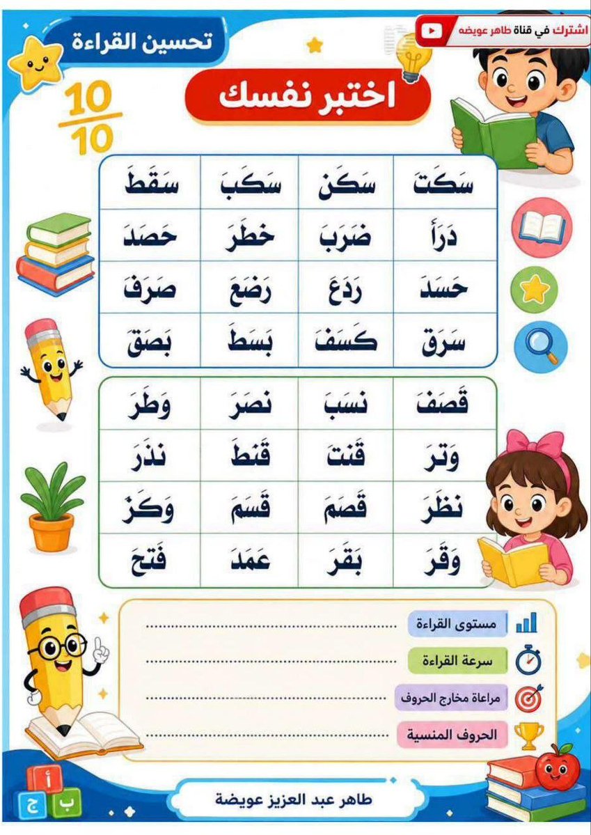 Wasafatnet's tweet photo. 📚 إلى كل أم ومعلمة تريد تحسين مستوى طفلها في القراءة والكتابة!
بعد ١٥ عاماً من الخبرة في رياض الأطفال، ورحلة التعليم المنزلي مع آمنة وصلاح، أقدم لكِ اليوم ملفاً استثنائياً ومجاناً:
📖 خطة تحسين مستوى الأطفال – برنامج متكامل لتعليم القراءة والكتابة

https://t.co/B88L0O8VTn https://t.co/eBJ9k82EJH