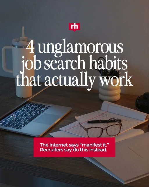 FmBaum's tweet photo. Unglamorous habits > viral advice Adopt these habits to help accelerate your job search. #RobertHalf #JobSearch https://t.co/bL82JLEEn5