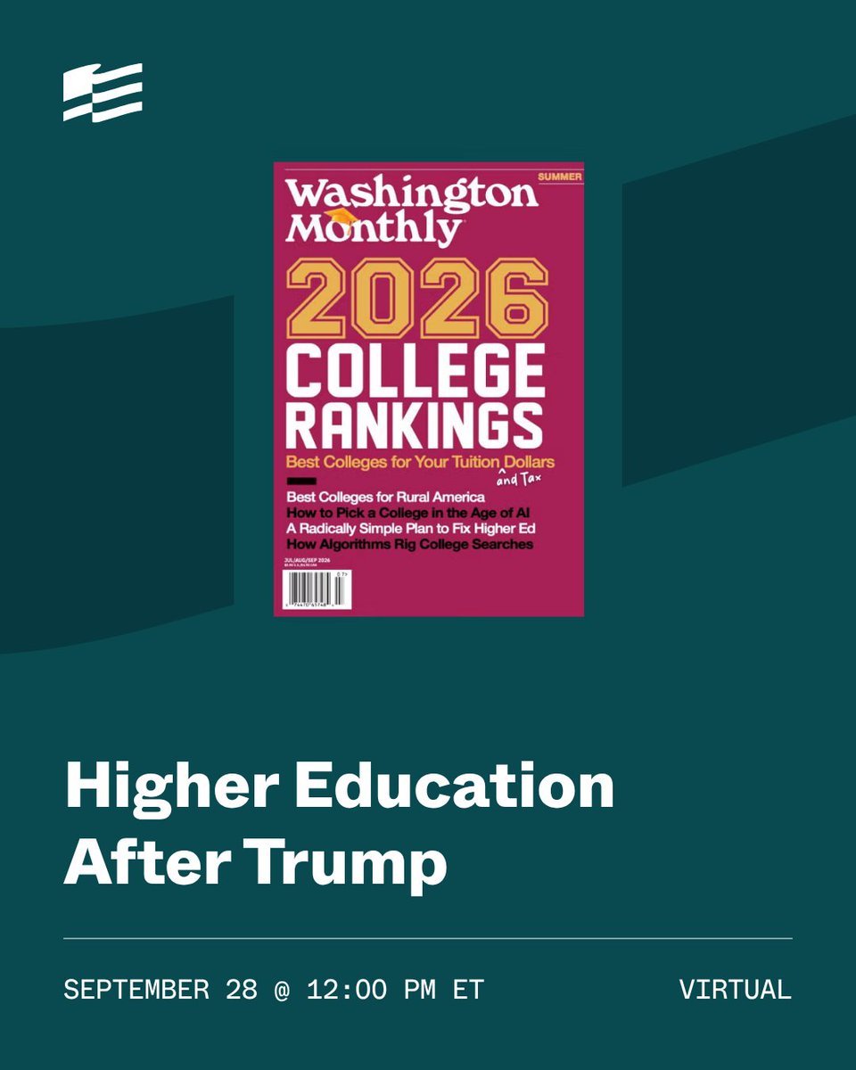 NewAmerica's tweet photo. Upcoming at New America

📅 9/28 Higher Education After Trump

📅 9/29 Power at the Polls: Confronting Barriers to Accessible Democracy

📅 #NewAmericaEvents https://t.co/aYPJZ3yUDl https://t.co/SZCOZfEYJD