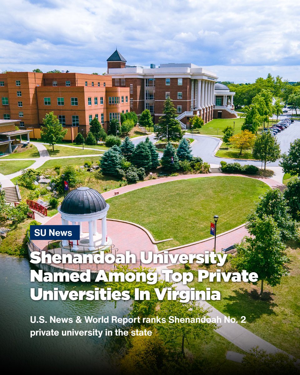 ShenandoahU's tweet photo. Shenandoah University continues to climb the list of U.S. News &amp; World Report’s Best National Universities while maintaining its status as one of the top private schools in Virginia. 

Read more: https://t.co/zPoYlNR0GH https://t.co/XuZa66SroV