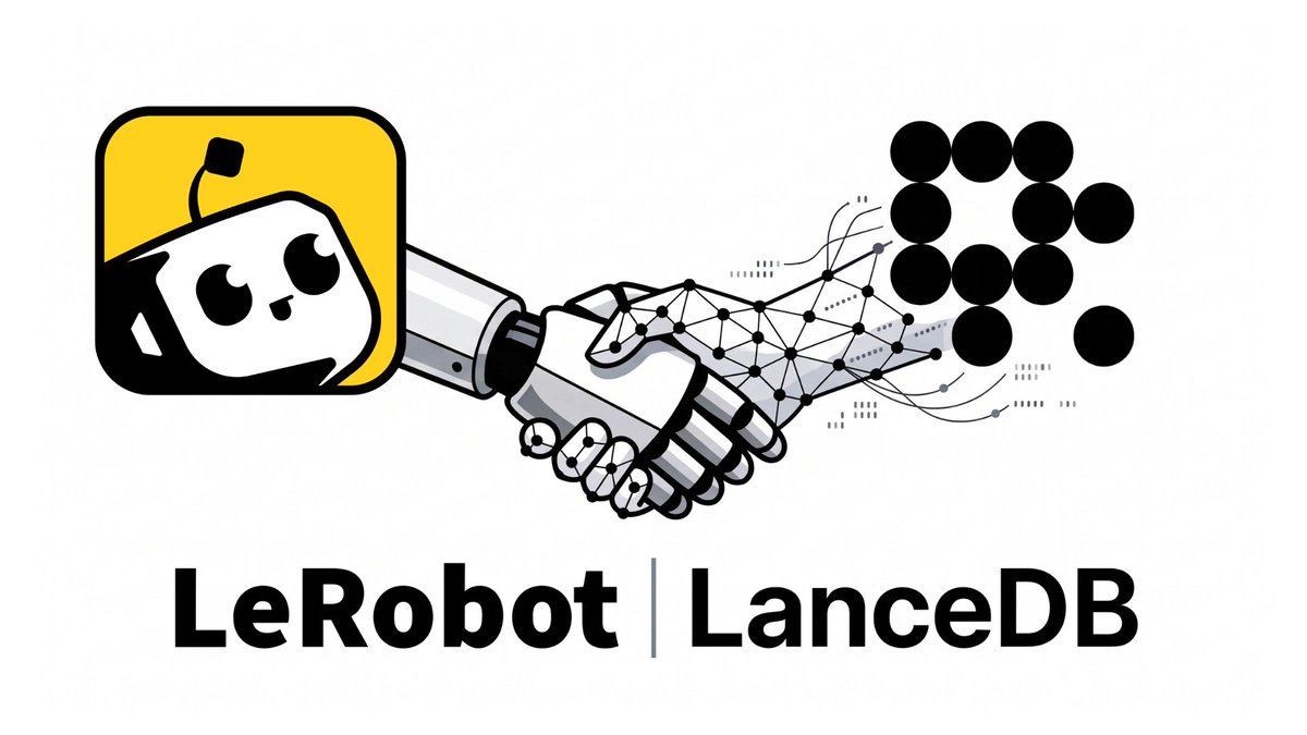 LeRobotHF's tweet photo. LeRobot now natively supports @lancedb datasets, with fast training and global shuffling directly from HF Storage Buckets - no need to download the dataset first 🚀 

From vector &amp; full-text search to curation &amp; mining, discover what you can unlock with LanceDB + LeRobot 👇 https://t.co/jQwLmwiMWa