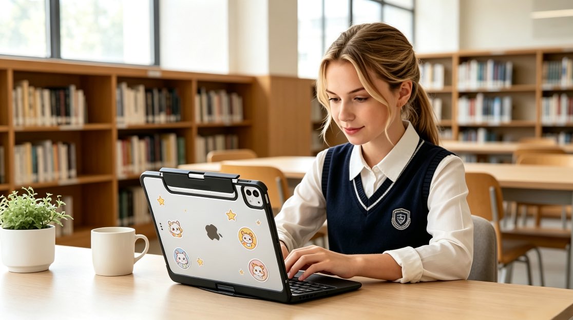 LucrelaUS's tweet photo. "Make Your iPad Yours 🎨
This transparent iPad keyboard case fully preserves the original look of the iPad Pro 13"". Add stickers to customize it—your work device instantly becomes a stylish accessory.
Would you decorate your iPad with stickers?
#Lucrela #ipadKeyboardCase" https://t.co/iMVUG6e80S