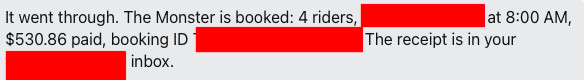 First Stripe purchase via Muse: Puerto Rico adventure booked