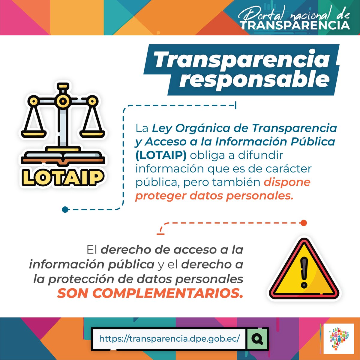 PuertoGye's tweet photo. 🔍 #TransparenciaDPE | La #LOTAIP obliga a publicar información, pero también dispone que los sujetos obligados protejan datos personales. https://t.co/51u5et1sqa