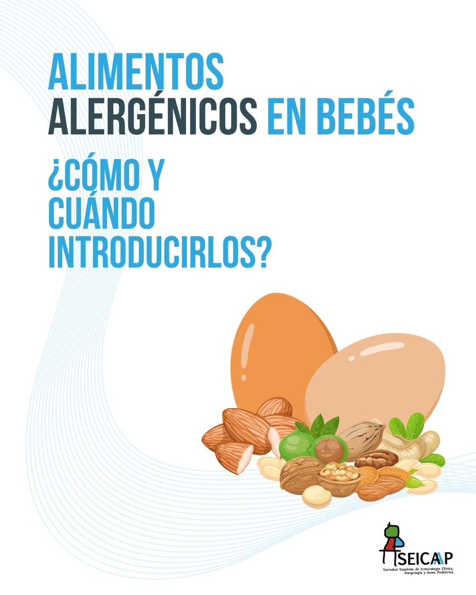 SEICAP's tweet photo. Retrasar la introducción de alimentos alergénicos no reduce el riesgo de alergia. La evidencia actual recomienda introducirlos de forma temprana y progresiva, manteniéndolos después de forma habitual en la dieta, según la edad y las guías vigentes.

#SEICAP https://t.co/bBAYsKFiB2