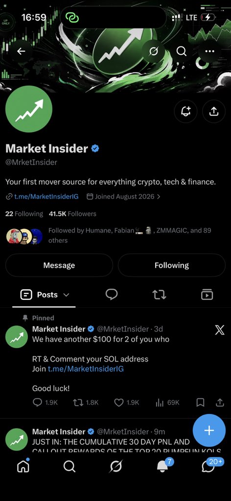 KE3LLLL's tweet photo. @SamuelXeus @MrketInsider Been following 

Hoping luck 🍀 finds us 

GHneYPoKMF4CjY3XbiQ7n2NE3ax8NxnTDZ9CdUZ4DCs6 https://t.co/ZSJjVhAYXx