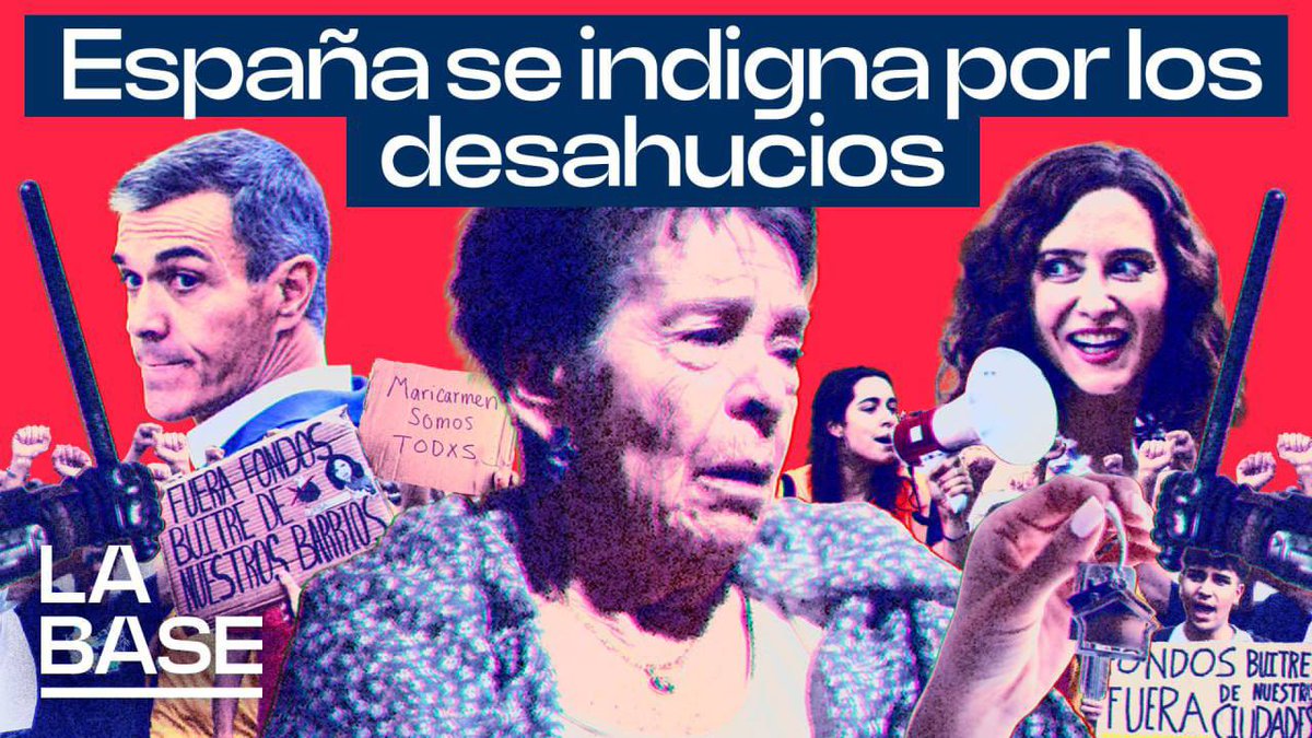 LaBase_TV's tweet photo. La Base 7x14| El desahucio de Maricarmen: una mecha para incendiar la pradera

En el programa de hoy, Pablo Iglesias, Irene Zugasti, Pablo Hurtado y Nacho Reyes analizan el desahucio de Maricarmen, la responsabilidad del Gobierno y un modelo de vivienda que protege la especulación y los intereses de los fondos buitre.

📺 https://t.co/DFAanm36N7

🎙 https://t.co/JuZZCPOX4i
