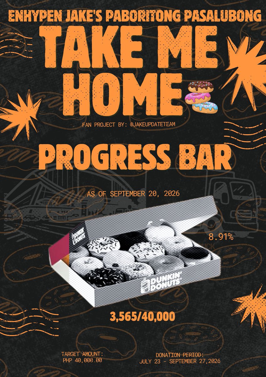 jakeupdateteam's tweet photo. 250926 | DDFM

#TAKEMEHOME_JAKE Donation Drive Status Update 

📥: 3,565/40,000 ★☆☆☆☆

9 days before the funmeet, please help us accomplish our goal 🙏🥹.

To everyone who has contributed and shown support, thank you so much for helping us create a memorable welcoming for JAKE. Your generosity means so much to us.

We still have long way to reach for the LED Truck Ad 🥹 

Drive 
🔗: https://t.co/M2mjdOsBLH
Transparency Sheet 
🔗: https://t.co/6K3BOaIOfz…

#TAKEMEHOME_JAKE #JAKE #ENHYPEN_JAKE #제이크 #엔하이픈_제이크 #ジェイク @ENHYPEN_members @ENHYPEN