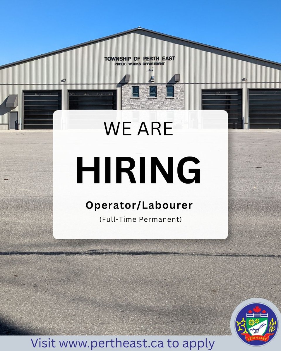 pertheast's tweet photo. 👷 Our Public Works Department is currently recruiting for 1 Full-Time Permanent Operator/ Labourer
📅 Application Deadline is this tomorrow September 25 at 12pm
🔗 For more information and to apply visit https://t.co/ubD5Lctvlp https://t.co/8BlHm6aeSI