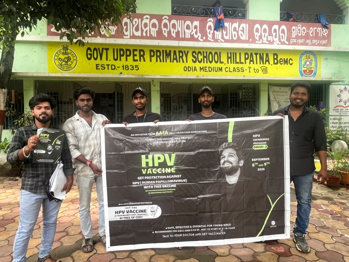 aafa_odisha's tweet photo. ALLUARJUN FANS ASSOCIATION BERHAMPUR ODISHA🖤

EVENT-3

 HPV AWARNESS PROGRAM COMPLETE SUCESSFULL✅

@alluarjun
@imsarathchandra
@ArjunKumar_AAA
@AAFAOnline

 #AAFASupportsHPVDrive
#HPVVaccine
#CervicalCancerAwareness
#SwasthNariViksitBharat https://t.co/HohkKA4fwj