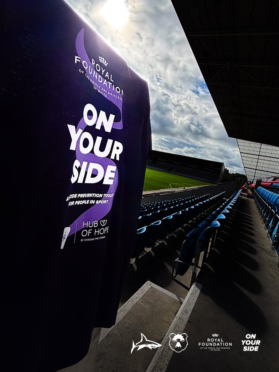 SaleSharksRugby's tweet photo. Sharks and Bears On Your Side π€
Sale Sharks and @BristolBears will join forces with The Royal Foundation of The Prince and Princess of Wales on the Gallagher PREMβs opening weekend to spotlight a new suicide prevention toolkit!
Read more here: https://t.co/2LUt9Lc1vx https://t.co/WN9cBYwkPz