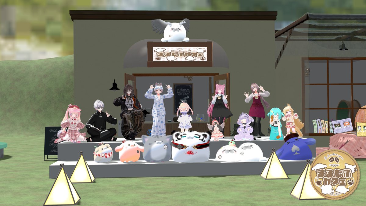 ttcha_vrc's tweet photo. #まるもふカフェ 81回目の参加～！
入って早速、プールにいたあめだまちゃんとばにらちゃんに構ってもらう🦭あざらしちゃんはいつも泳いでて可愛い～💕
ぺろちゃんモフモフさせてもらったり、巨大化したれいれい君とねこたく君が暴れてたりと、楽しいまるもふでした❤️‍🔥 https://t.co/uLdcQXAVG3