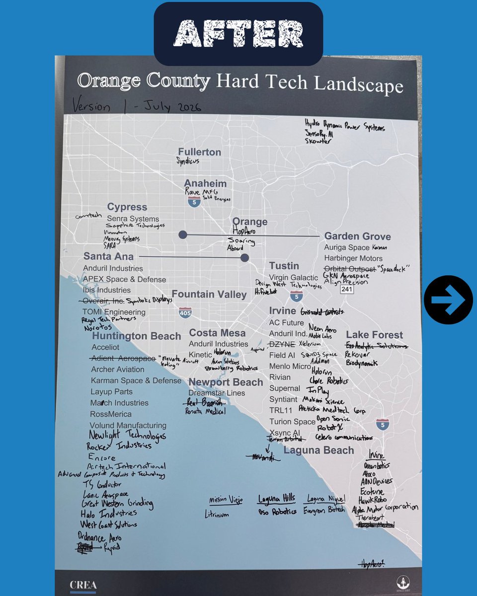 LukeStiebel's tweet photo. My Orange County Hard Tech Landscape map has come a looooong way since I started in mid-July. 

I plan on releasing version 2.0 in a few weeks. 

If you want to be on this map but don’t see your company, DM me. 

-Luke https://t.co/v2JogBMxIo