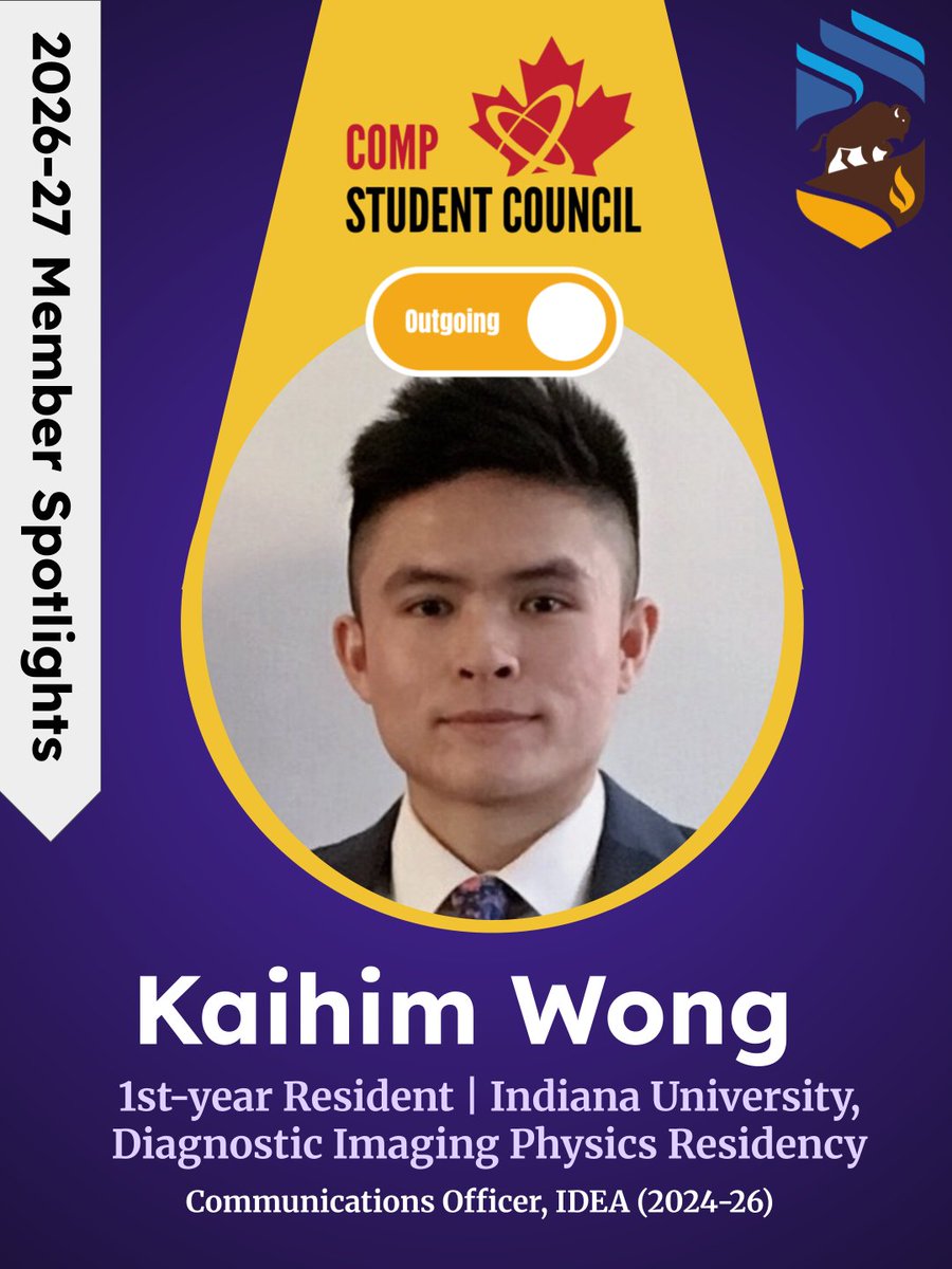 COMPTrainees's tweet photo. Today’s spotlight is on former Communications Officer Kaihim Wong from @IUMedSchool.  Good luck in your residency!  🍁 Aujourd’hui, nous mettons le plein feu sur le Directeur de Communications, Kaihim Wong, de l’Université de l'Indiana!  Bonne chance dans ta résidence!
#COMP-OCPM https://t.co/uL4SxoJYsD