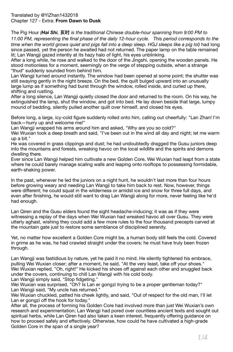 YiZhan1432018's tweet photo. Chapter 127 extra 8 From Dust to Dawn.

I added some notes 😊
I also kept Lan er gongzi instead of Second Young Master Lan just for personal preferences.

#MDZS https://t.co/fygLm9irdc
