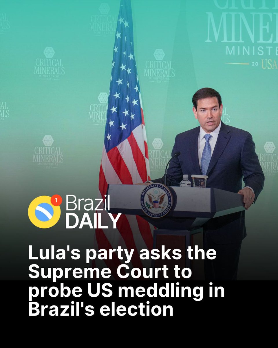 BrazilianReport's tweet photo. Lula's Workers' Party (PT) asked the Supreme Court to order an investigation into whether US pressure, money, and digital operations are tilting October's presidential election toward Senator Flávio Bolsonaro, the Liberal Party's far-right candidate.

https://t.co/xASTpS7z3l https://t.co/XIm4ozFg0n