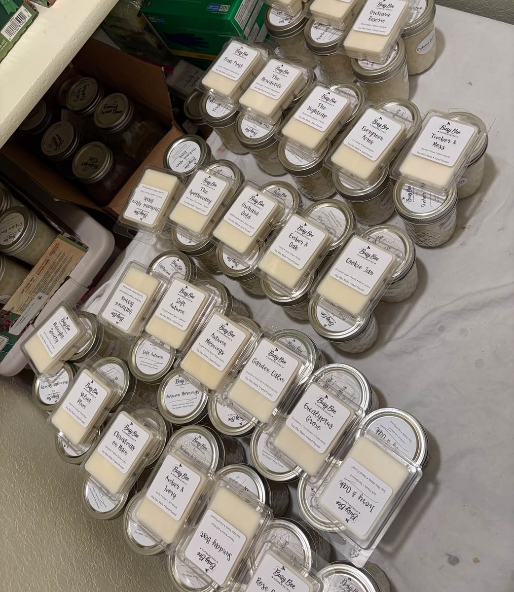 laylarodriguezi's tweet photo. Okayyyy, I think we can officially say I’VE MADE ENOUGH PRODUCTS. Candles, wax melts, room sprays, surprise bundles, and an absolutely ridiculous amount of inventory filling every inch of my house are all ready. The soaps are finally cured. They’re https://t.co/oBEY5wNQoS