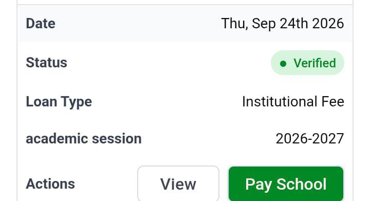 OnimasaUpdates's tweet photo. 🔥*NELFUND UPDATE*🔥

*SCHOOL LOAN VERIFIED — ACTION REQUIRED*

NELFUND applicants are currently seeing a new “Action Required” notice on the portal.

According to the notice, applicants whose school loan has been verified are required to click “Pay School” to have the loan sent to their institution.

NELFUND also warns that if the applicant does not complete this step, neither the school loan nor the linked upkeep loan will be processed.

Applicants are advised to log in to their NELFUND portal and check their loan status and available action.

*For more  firsthand information and educational updates, follow:*

https://t.co/HJc8rqPG4Q

*CE @cute_eniola120 , FOR CONFIDENCE ONIMASA UPDATES*