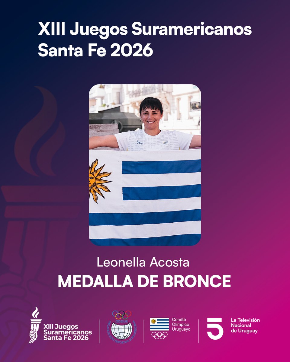 canal5uruguay's tweet photo. 🥉 Leonella Acosta se quedó con la medalla de bronce para Uruguay 🇺🇾 en Frontball.

🏅 XIII Juegos Suramericanos 2026 https://t.co/8sGl5VgmVY