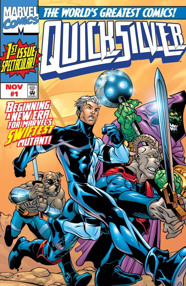 AustinGorton's tweet photo. 267 - Quicksilver #1 - 9/24/1997
"Hey, we've got a couple months before the rest of the Avengers come back from Image, let's give Quicksilver a series!"
Cover by Casey Jones. Interiors by Tom Peyer, Rob Haynes & Jones
#XmenADay #XMen #XFactor40 #Quicksilver https://t.co/fXFtsNTGSx