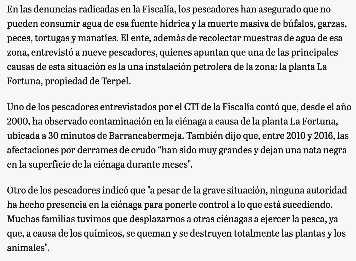 lacatagarcia's tweet photo. ¿Qué está pasando en la ciénaga y el caño de San Silvestre? infraestructura de Cenit-filial de @ECOPETROL_SA es una trampa para los manatíes, la contaminación por transporte de hidrocarburos deteriora el hábitat de fauna y gente. ¿Qué atención están desplegando? @AUNAPColombia https://t.co/UZWOMtyoLJ