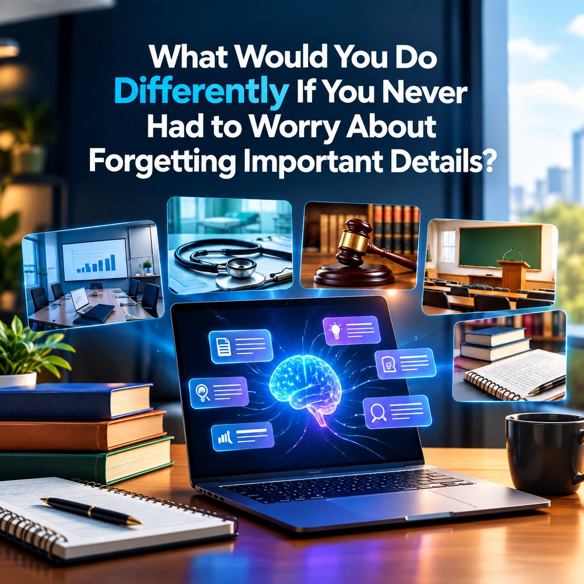 CognIXAI_X's tweet photo. What would you do differently if you never had to worry about forgetting important details?

You could focus on the conversation, not your memory.

Doctors could focus on patients.
Lecturers could focus on teaching.
Lawyers could stay present.
Students could focus on understanding.

CognIX AI helps you think faster and access relevant insights in real time.

Because some information matters most while the conversation is happening.

What would you do differently?

#CognIXAI #ArtificialIntelligence #FutureOfWork
