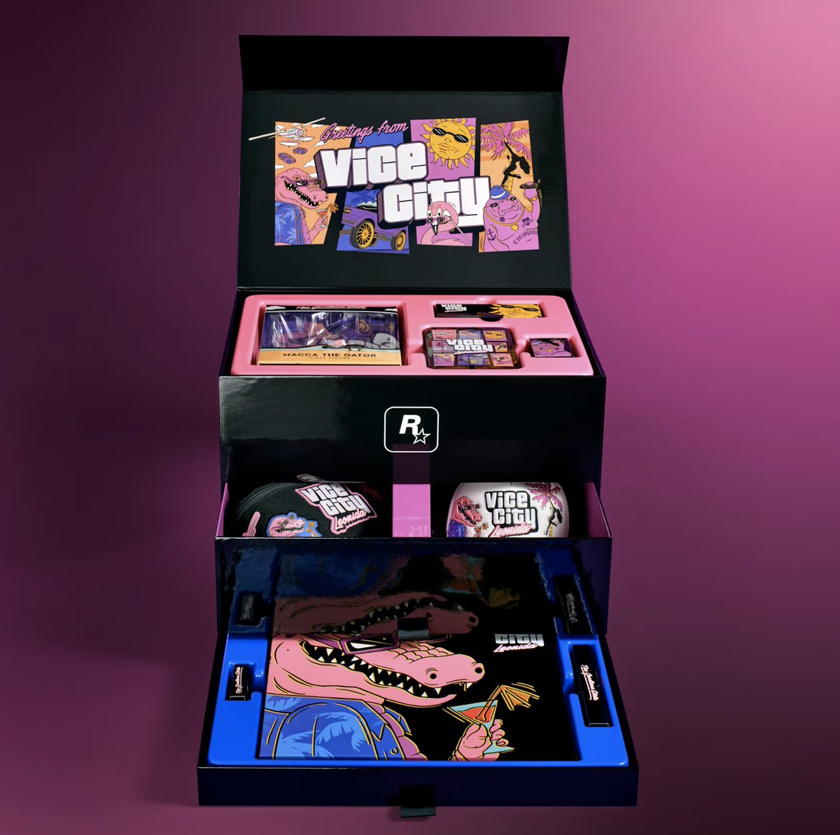 SpawnPoiint's tweet photo. The GTA 6 Collector's Edition (The Goodtime State - Vice City Collection) = $400 / £350!

Looks cool, but $400 and NO GAME 😭 https://t.co/gzUuql4qwH