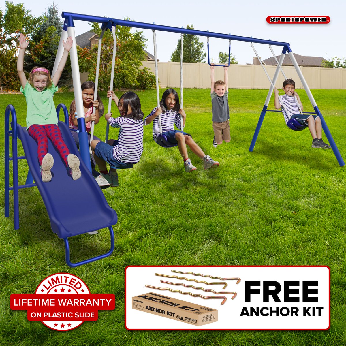 LordOfDiscounts's tweet photo. 🔥 Sportspower Arcadia Metal Swing Set with Trapeze, 2 Person Glider Swing, 5' Double Wall Slide with Lifetime Warranty, and Bonus Anchor Kit, Great for Kids 3-8 now $99.00 via Walmart

⬇️ 66% Price Drop

🔗 - https://t.co/cUSanuwyiK

#WalmartPartner https://t.co/ZIjfxiOkqv