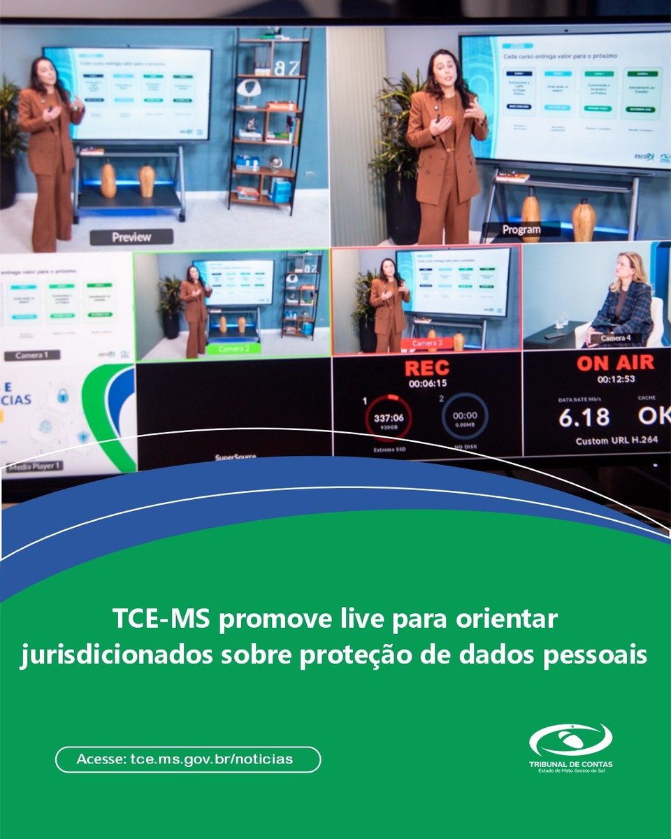 tcemsoficial's tweet photo. TCE-MS promove live para orientar jurisdicionados sobre proteção de dados pessoais

🤳🏻 Leia a matéria na íntegra no site do TCE-MS 

https://t.co/2QEDq1gcE5

🌐 Acompanhe nossas redes sociais

https://t.co/mZwyR5iBWg https://t.co/ytGRenEUSJ