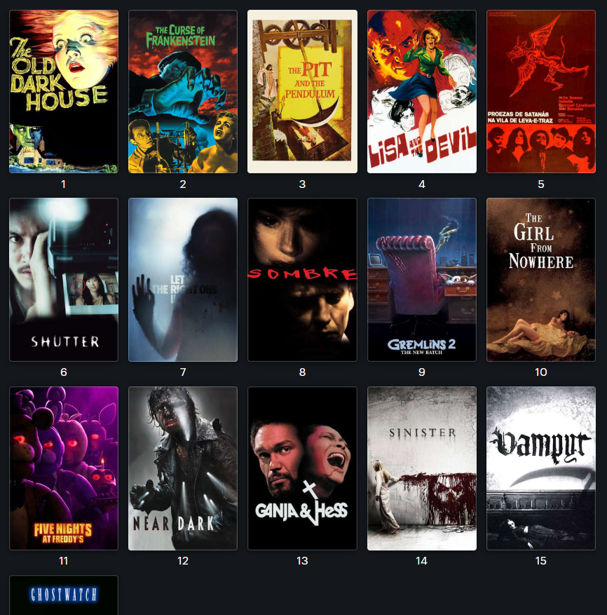 CarecaDosFilmes's tweet photo. maratona de terror de outubro esta prometendo muito https://t.co/nhgY2NqZig