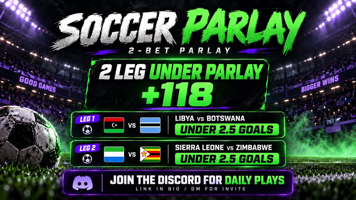 _HouseOfBets's tweet photo. ⚽️ 2-LEG SOCCER PARLAY +118

🇱🇾 Libya vs Botswana — Under 2.5 Goals
🇸🇱 Sierra Leone vs Zimbabwe — Under 2.5 Goals

Keeping it simple today: two unders, one ticket. 👀

Link to join our discord in our bio! https://t.co/pW98KzrK88