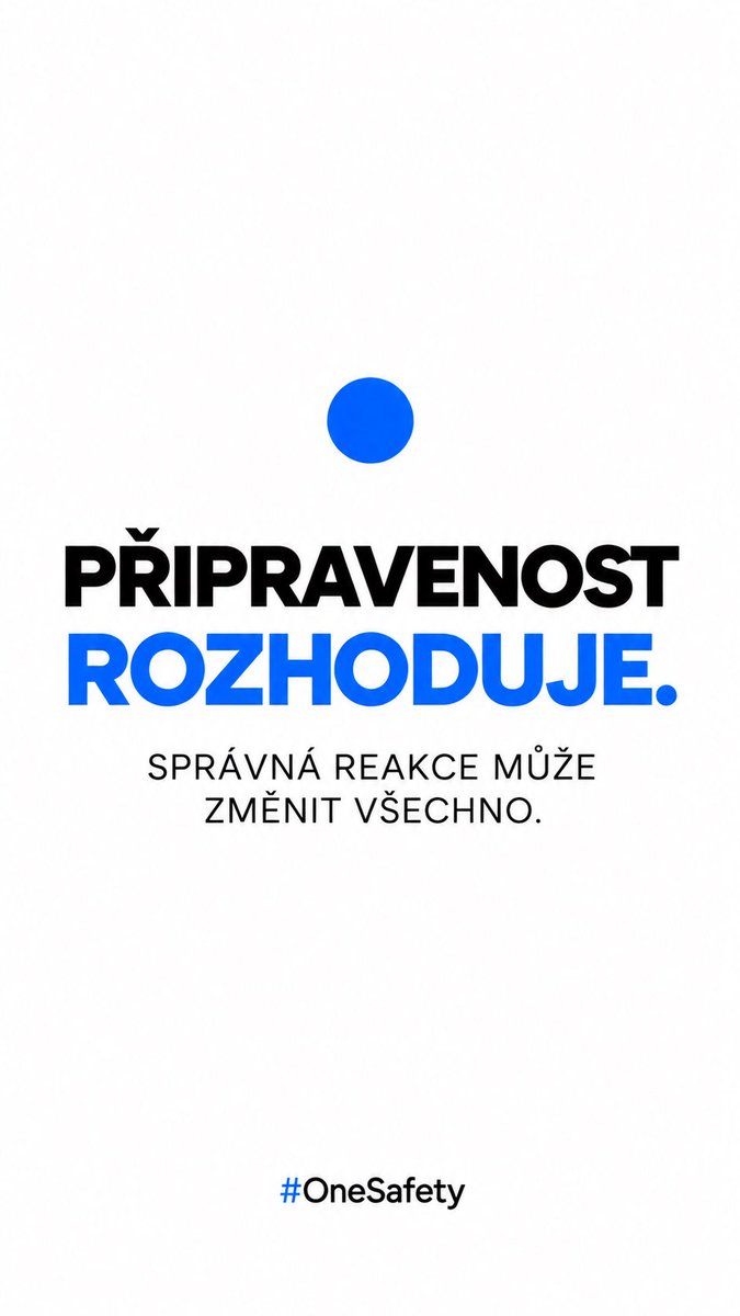 OneSafetycz's tweet photo. Když se něco stane, není čas přemýšlet, co d��lat.

Správnou reakci musíme znát předem.

🔵 PŘIPRAVENOST ROZHODUJE.

Správná reakce může změnit všechno.

Kdo jiný, když ne ty?

https://t.co/mT2MjQWEFT
#OneSafety #KrizovaPripravenost https://t.co/nsRFOpjPBI