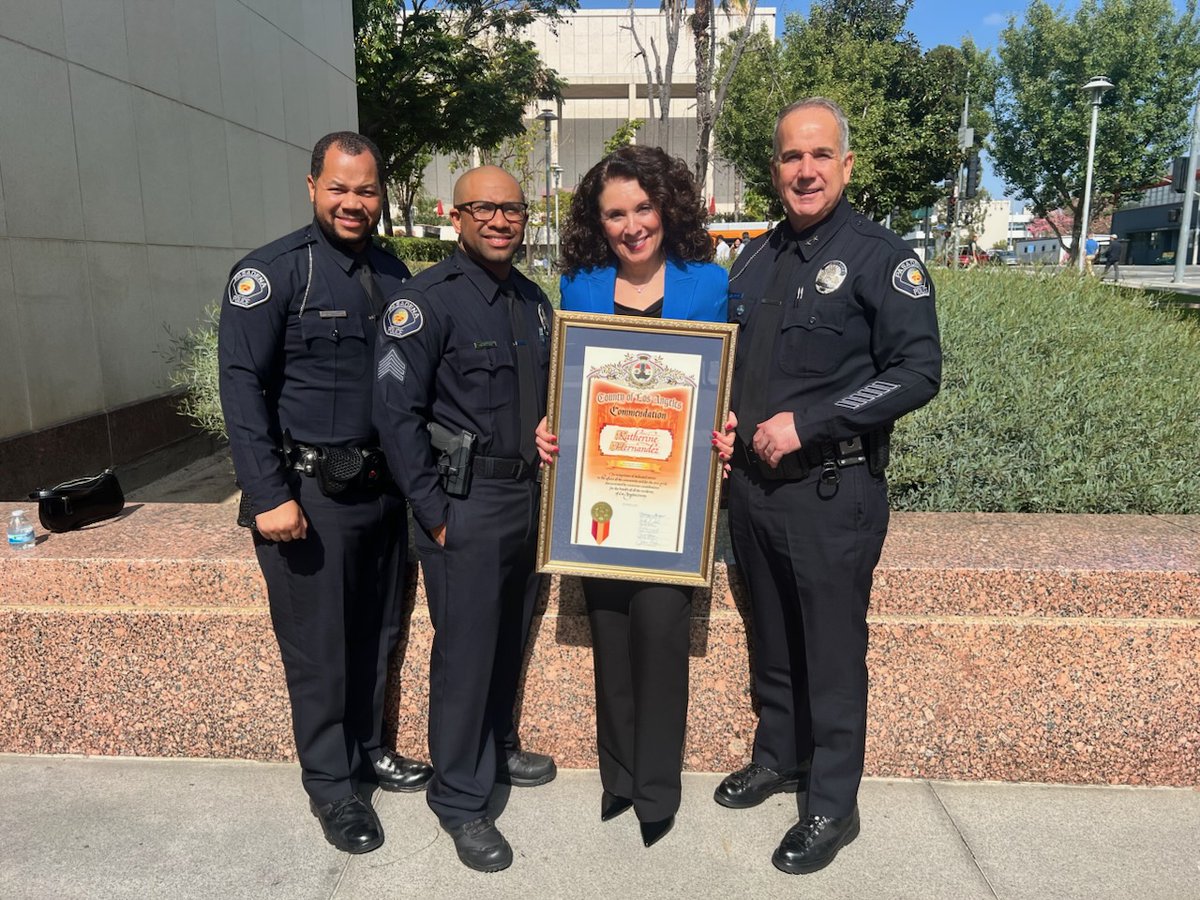 PasadenaPD's tweet photo. Supervisor Kathryn Barger Honors Two Latino Community Leaders During Hispanic Heritage Month

LOS ANGELES COUNTY — Los Angeles County Fifth District Supervisor Kathryn Barger honored two community leaders Tuesday in recognition of Hispanic Heritage Month, including Lake Los Angeles native Francisco “Panchito” Ramirez Rueda, for their service and commitment to strengthening their communities.

Barger recognized Ramirez Rueda and Pasadena resident Kathy Hernandez during the Los Angeles County Board of Supervisors meeting on Sept. 22, presenting both with commendation scrolls. The Board held a public hearing meeting that morning. (LA BOS⁠)
https://t.co/MkyMT0kIss